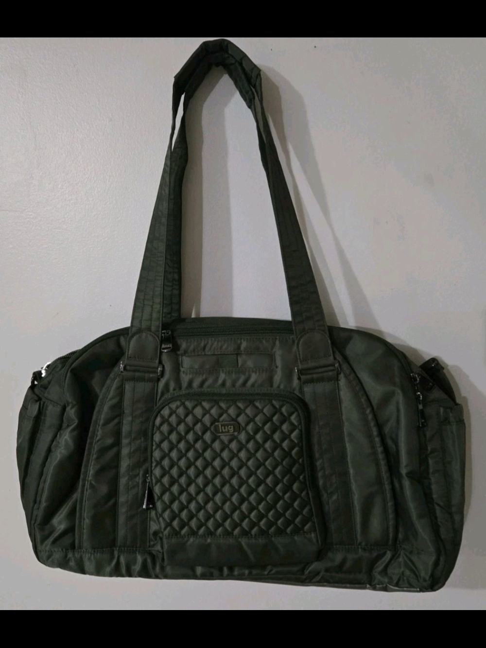 Lug Propeller Duffel Travel Carry All Bag Olive Green Adj Shoulder Strap